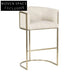 Elegant Velvet Upholstered Bar Stool with Gold Metal Legs, High Chair