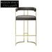 Elegant Velvet Upholstered Bar Stool with Gold Metal Legs, High Chair