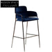 Elegant Velvet Upholstered Bar Stool with Gold Metal Legs, High Chair