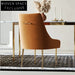 Elegant Velvet Upholstered Dining Chair with Modern Gold Legs