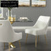 Elegant Velvet Upholstered Dining Chair with Modern Gold Legs