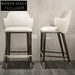 Elegant Velvet Upholstered Solid Wood Bar Stool with Armrests for Kitchen Counter