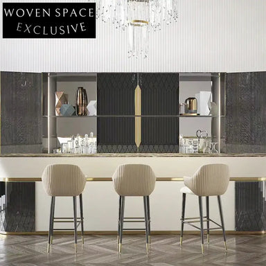 Elegant Velvet Upholstered Solid Wood Bar Stool with Armrests for Kitchen Counter