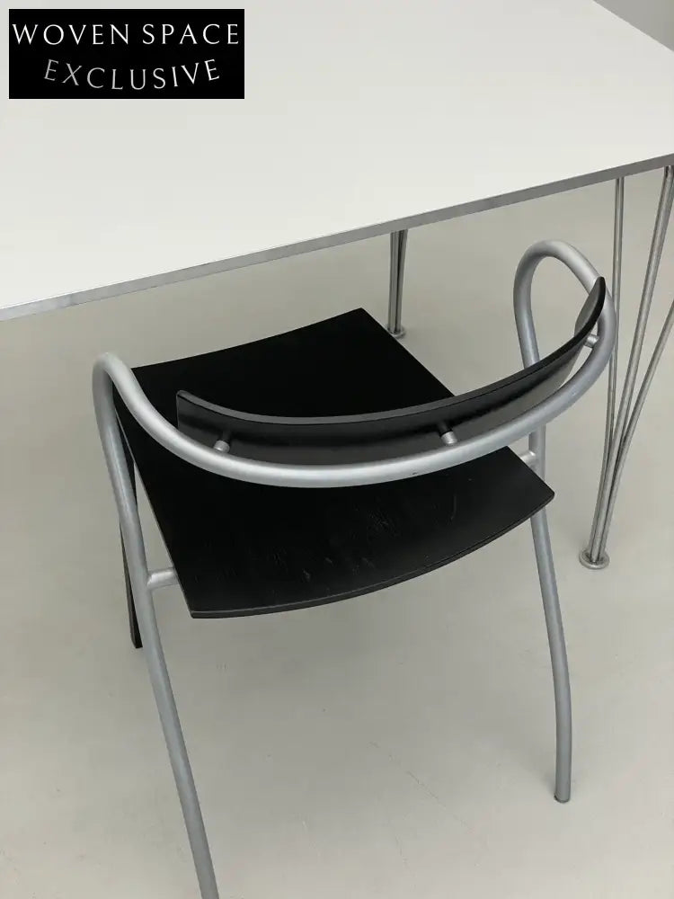 Vintage 1980s French Curved Dining Chair - Elegant & Functional Seating