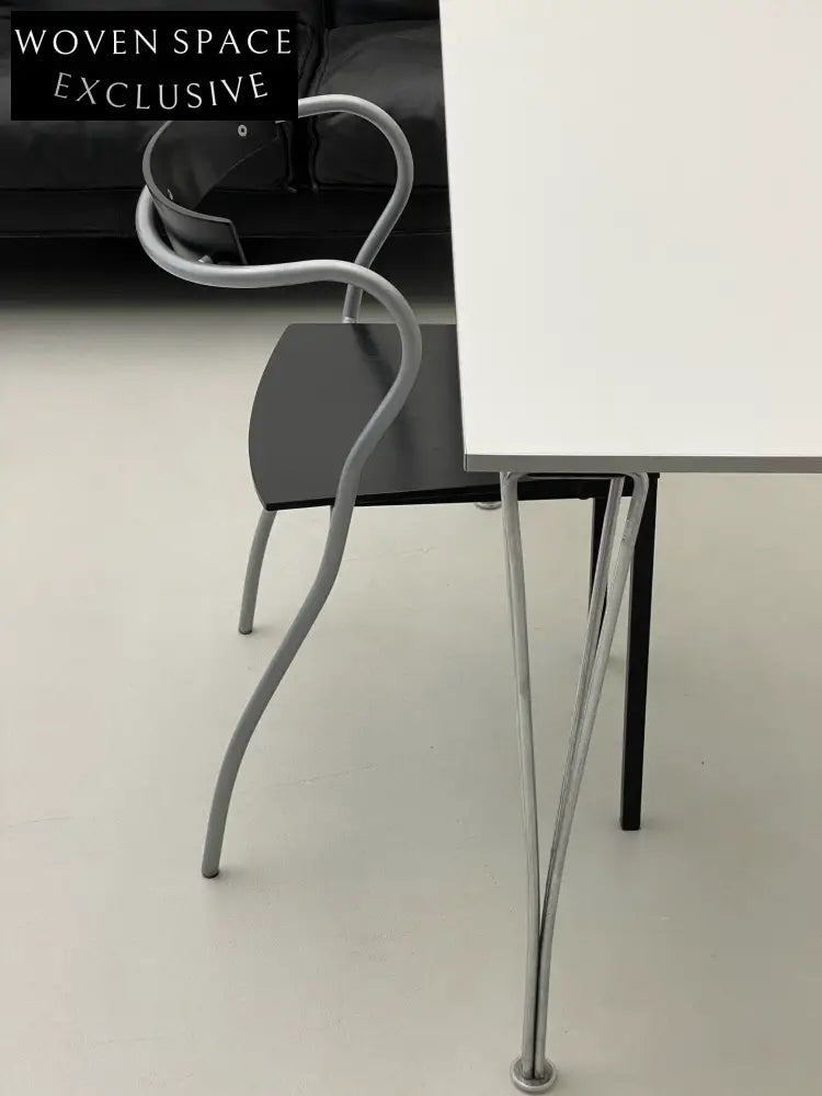 Vintage 1980s French Curved Dining Chair - Elegant & Functional Seating