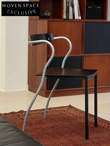 Vintage 1980s French Curved Dining Chair - Elegant & Functional Seating