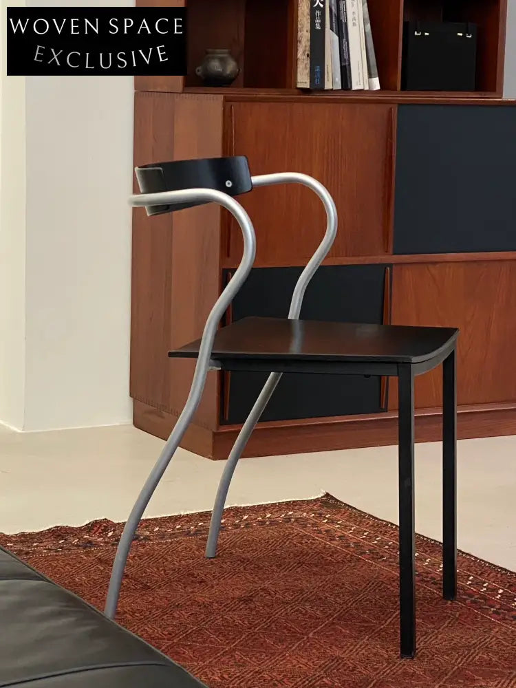 Vintage 1980s French Curved Dining Chair - Elegant & Functional Seating