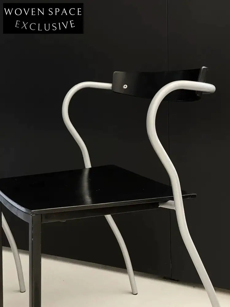 Vintage 1980s French Curved Dining Chair - Elegant & Functional Seating