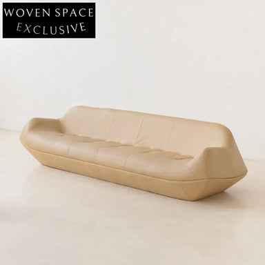 Elegant Vintage Organic Shape Chesterfield Leather Sofa Armchair Set Furniture