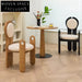 Elegant Vintage Teddy Fabric Upholstered Dining Chair with Solid Wood Frame