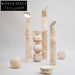 Elegant Wabi Sabi Beige Travertine Round Pedestal Plinth Display Stand