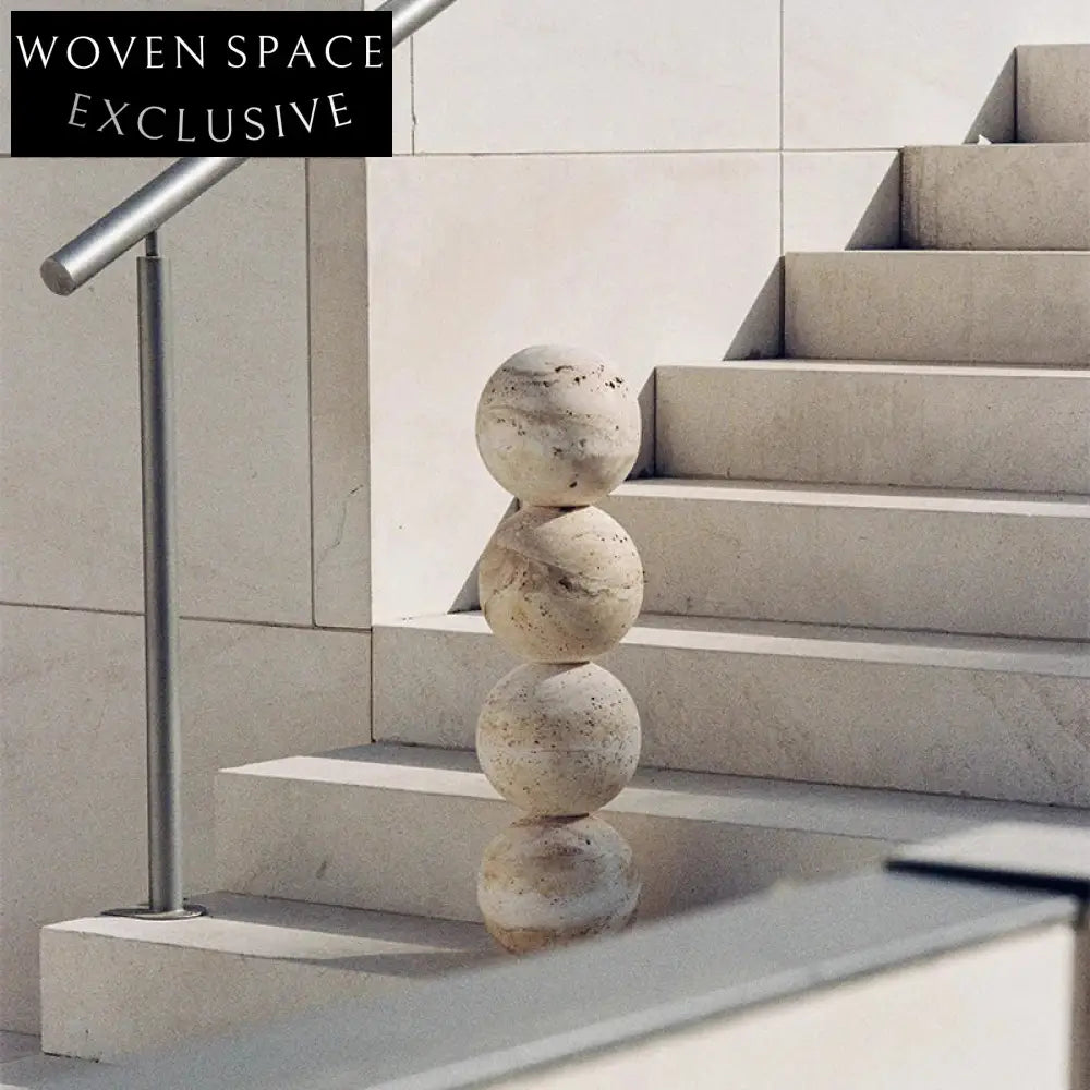 Elegant Wabi Sabi Beige Travertine Round Pedestal Plinth Display Stand