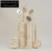 Elegant Wabi Sabi Beige Travertine Round Pedestal Plinth Display Stand