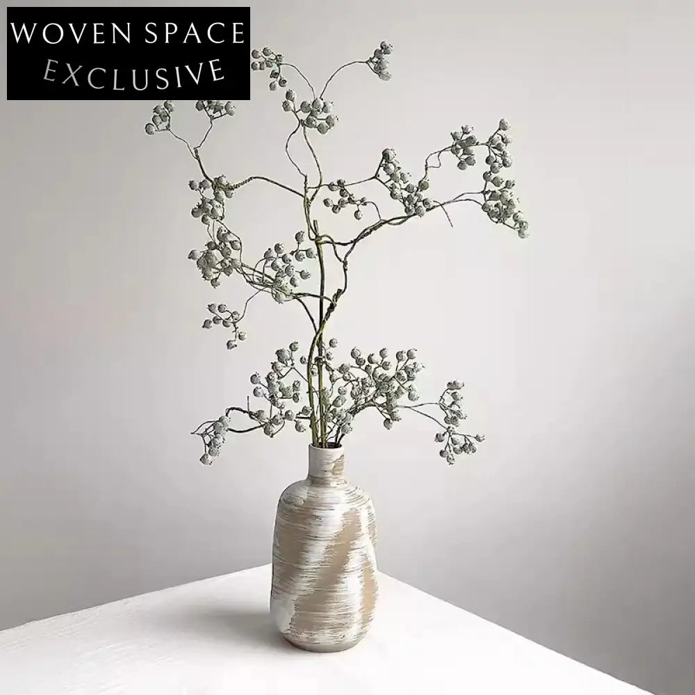 Elegant Wabi-Sabi Ceramic Porcelain Decorative Flower Vase Set for Home Decor