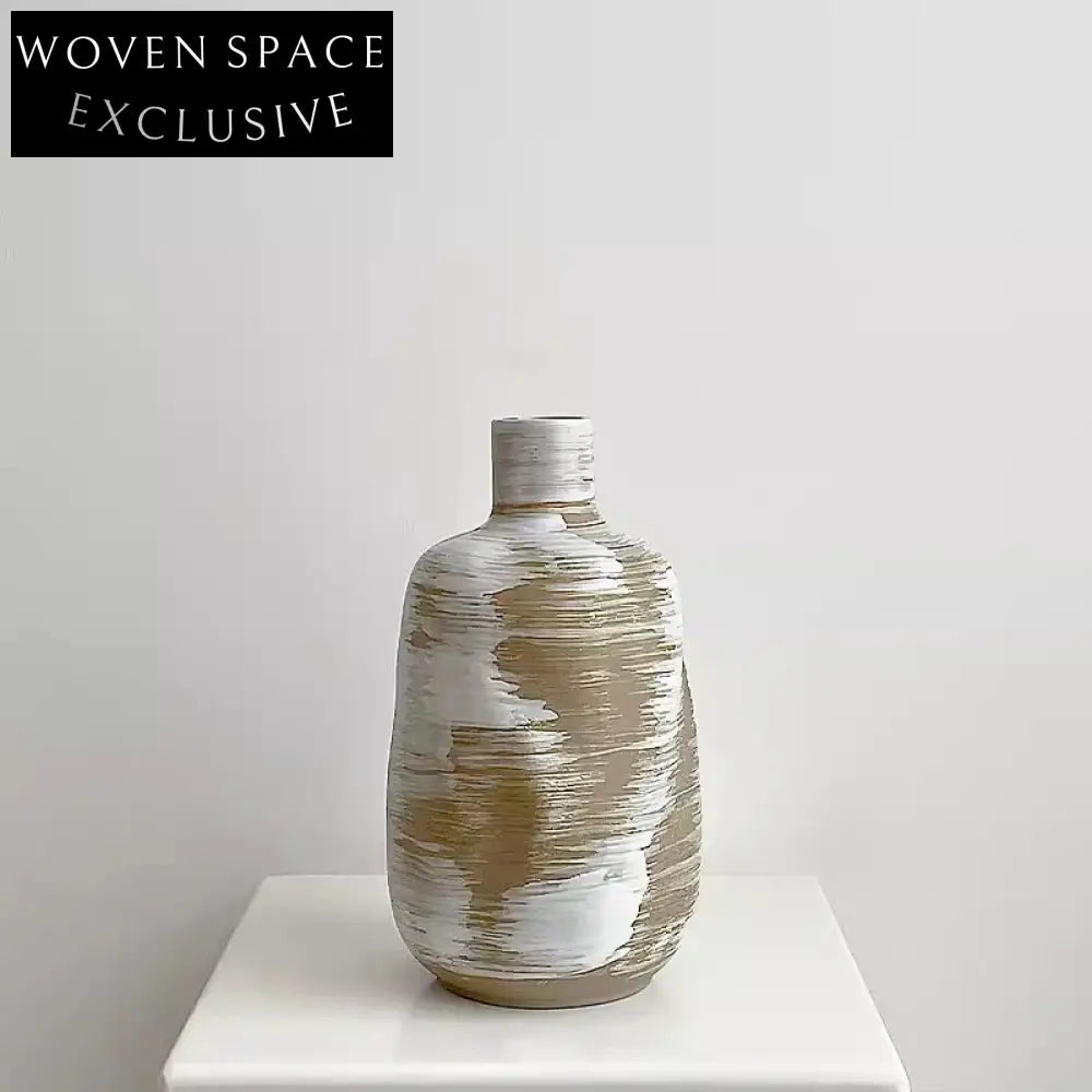 Elegant Wabi-Sabi Ceramic Porcelain Decorative Flower Vase Set for Home Decor