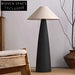 Elegant Wabi Sabi Fabric Covered Wooden LED Light Tall Floor Lamp