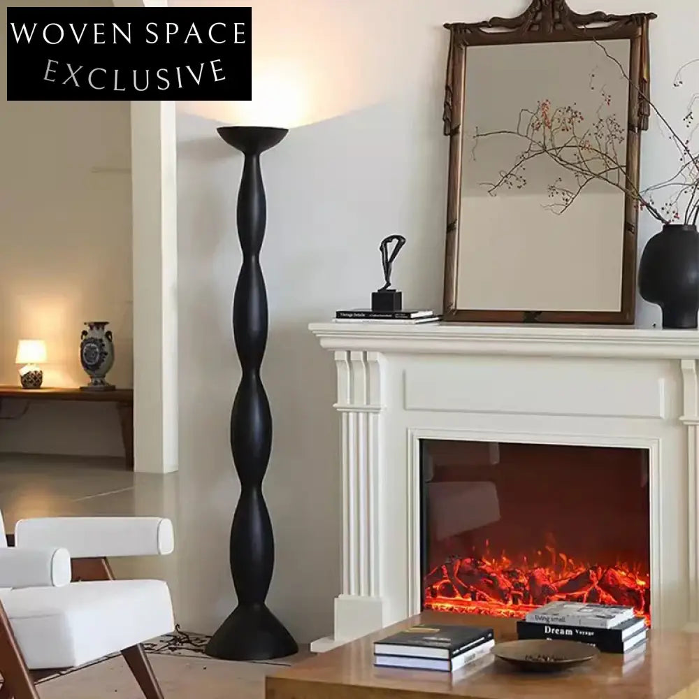 Elegant Wabi Sabi Fiberglass LED Standing Floor Lamp for Modern Homes