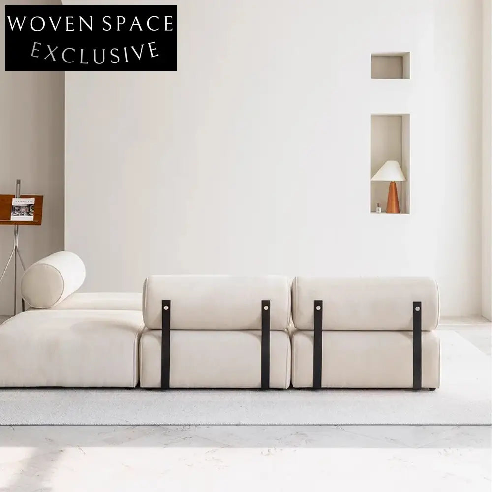 Elegant Wabi-Sabi Italian Modular Fabric Sectional Sofa Set for Modern Living Rooms