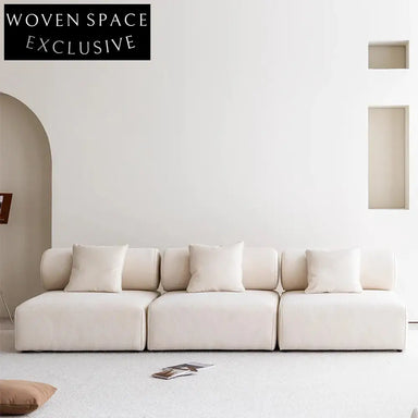 Elegant Wabi-Sabi Italian Modular Fabric Sectional Sofa Set for Modern Living Rooms