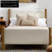 Elegant Wabi-Sabi Modern Luxury Queen King Bed with Fabric Leather Upholstery