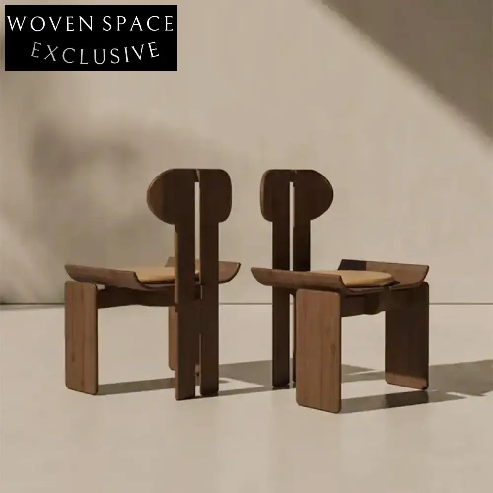 Elegant Wabi-Sabi Natural Solid Wood Durable Modern Aesthetic Dining Chair