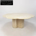 Elegant Wabi Sabi Natural Travertine Round Stone Coffee Table for Living Room