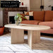 Elegant Wabi Sabi Natural Travertine Stone Oval Coffee Table for Chic Living Rooms