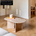 Elegant Wabi Sabi Natural Travertine Stone Oval Coffee Table for Chic Living Rooms