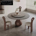 Elegant Wabi-Sabi Round Slate Top Ash Wood Dining Table