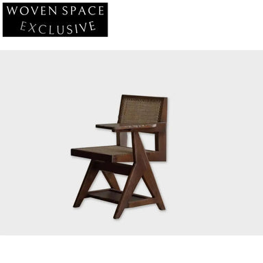 Elegant Wabi Sabi Solid Elm Wood Antique Dining Arm Chair