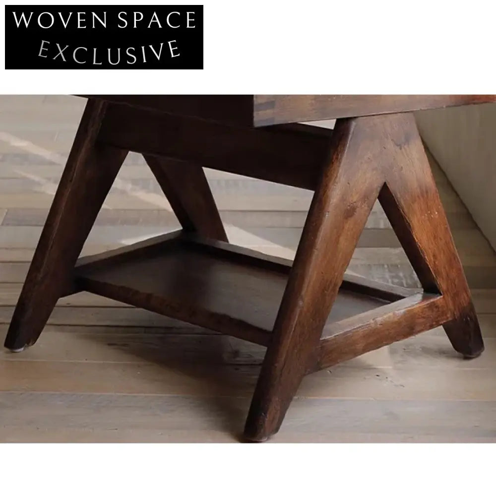 Elegant Wabi Sabi Solid Elm Wood Antique Dining Arm Chair