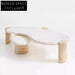 Elegant Wabi-Sabi Solid Wood Curve Coffee Table for Modern Living Room Office