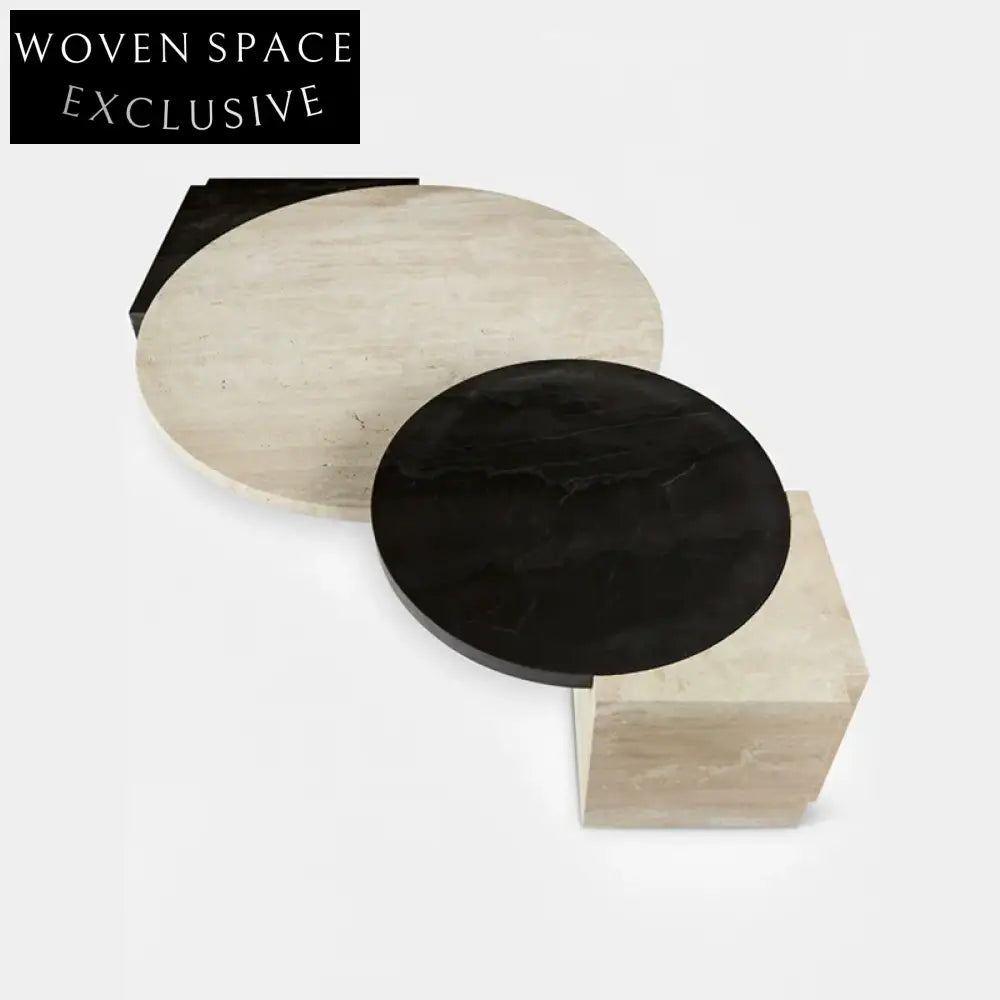 Elegant Wabi Sabi Travertine Stone Oval Natural Living Room Coffee Table