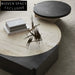 Elegant Wabi Sabi Travertine Stone Oval Natural Living Room Coffee Table