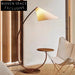 Elegant Wabisabi Wood Fabric Floor Lamp with LED Light for Modern Homes
