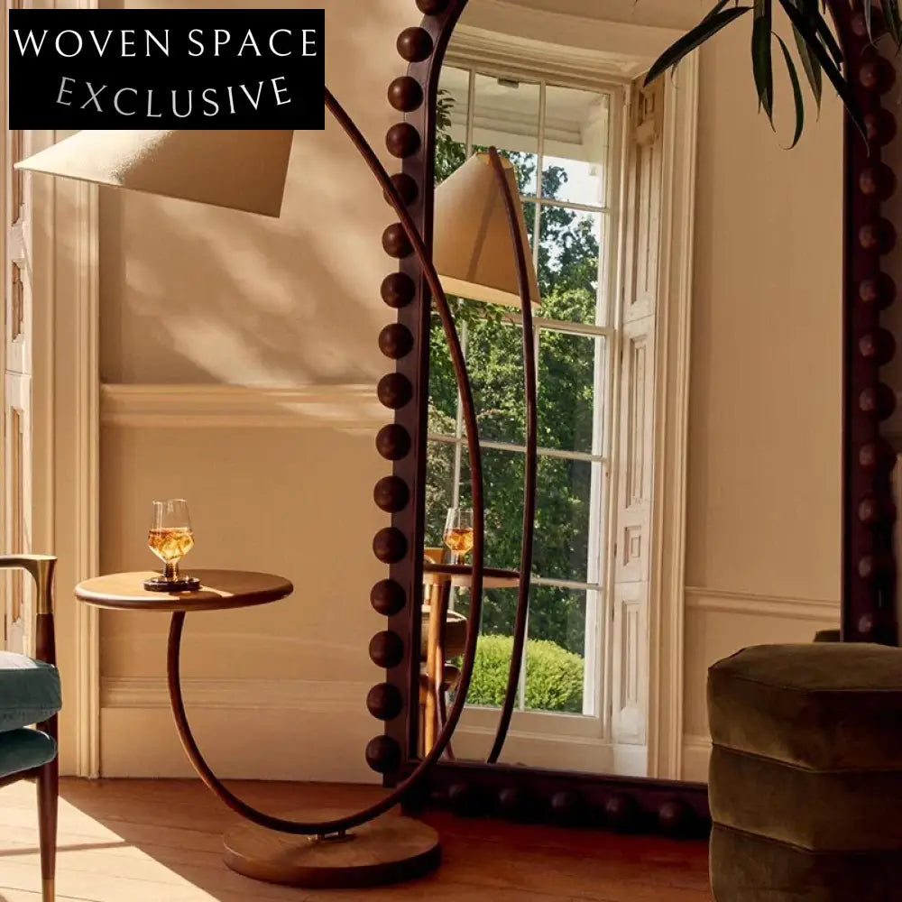 Elegant Wabisabi Wood Fabric Floor Lamp with LED Light for Modern Homes