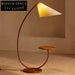 Elegant Wabisabi Wood Fabric Floor Lamp with LED Light for Modern Homes