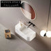 Elegant Wall Hung Natural Sand Resin Bathroom Basin Sink for Modern Homes