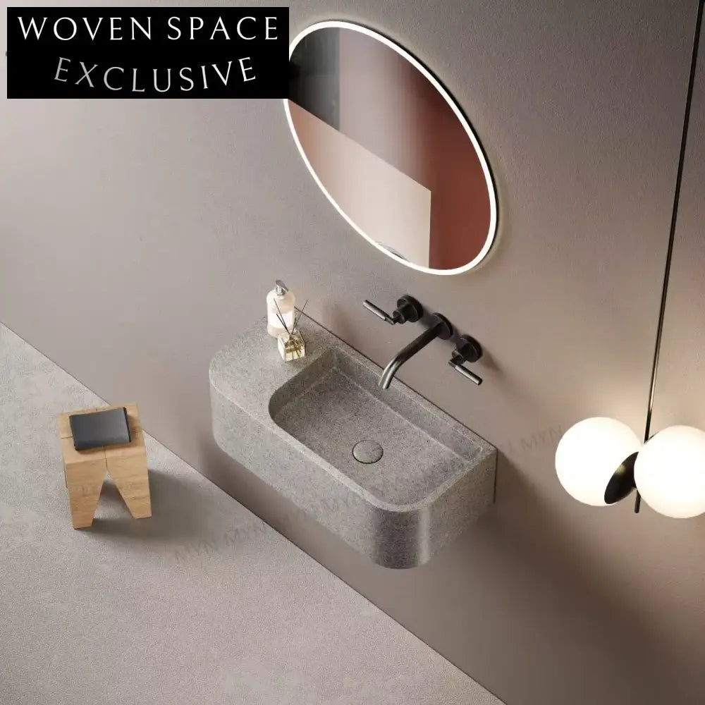 Elegant Wall Mount Artificial Stone Bathroom Sink - Modern Lavabo Wash Basin