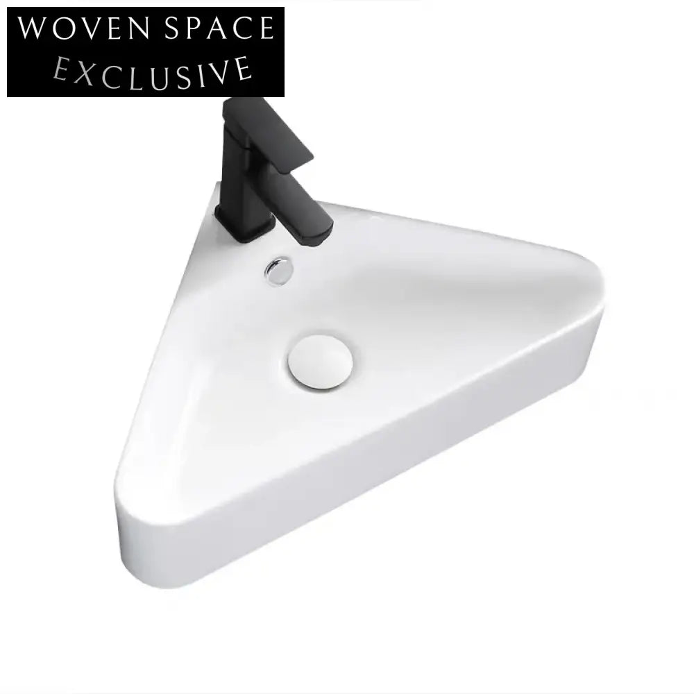 Elegant Wall-Mounted Ceramic Bathroom Sink - Space-Saving Modern Vessel Washbasin