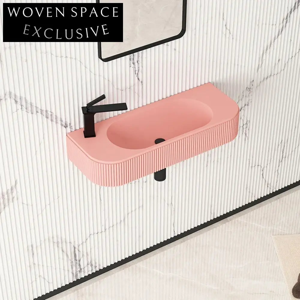 Elegant Wall-Mounted Solid Surface Artificial Stone Bathroom Hand Wash Basin