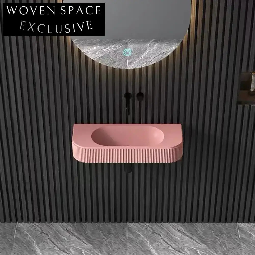 Elegant Wall-Mounted Solid Surface Artificial Stone Bathroom Hand Wash Basin