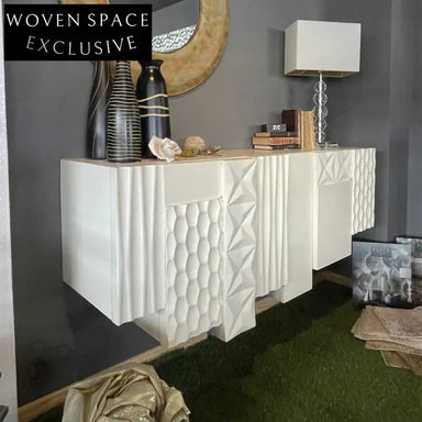 Elegant Wall-Mounted Wooden Console Cabinet for Modern Living Room Decor