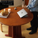 Elegant Walnut Cherry Wood Round Dining Table, Modern Sturdy Restaurant Home Furniture