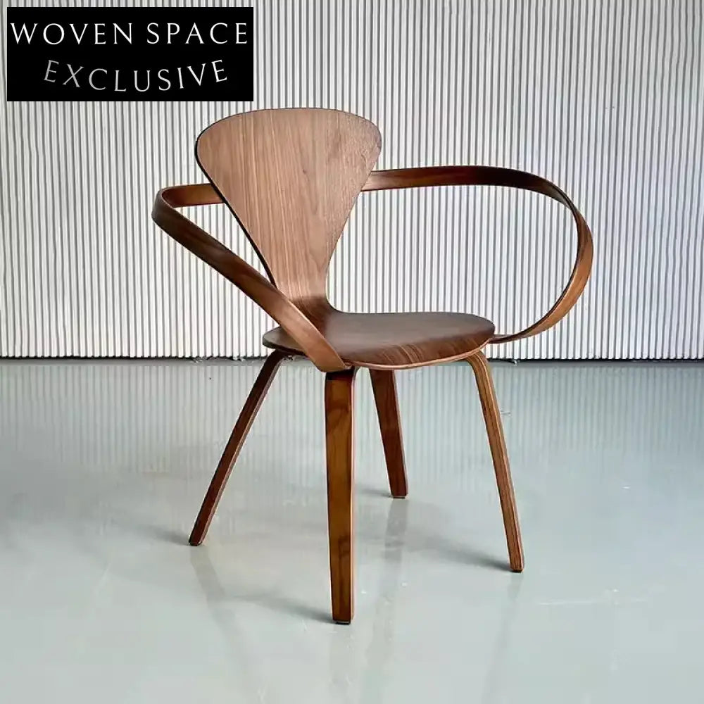 Elegant Walnut Solid Wood Arm Dining Chair for Restaurant and Home Use