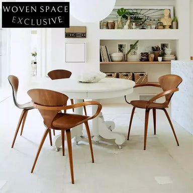 Elegant Walnut Solid Wood Arm Dining Chair for Restaurant and Home Use