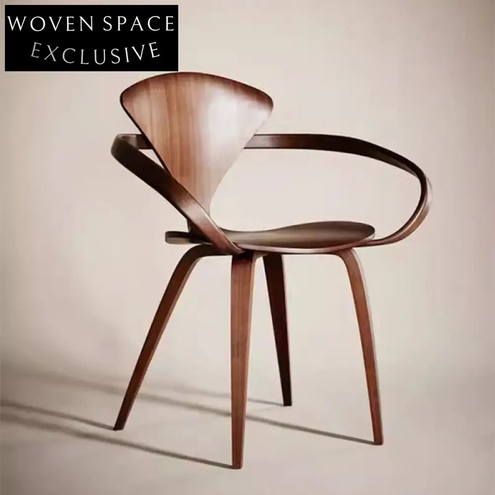 Elegant Walnut Solid Wood Arm Dining Chair for Restaurant and Home Use