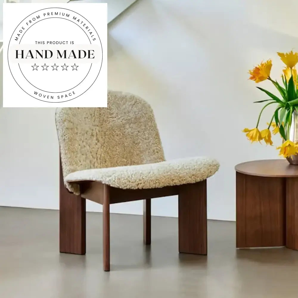 Elegant Walnut Wood Accent Chair for Modern Living Room Spaces