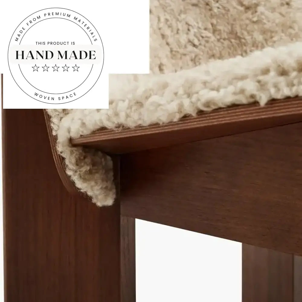 Elegant Walnut Wood Accent Chair for Modern Living Room Spaces