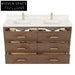 Elegant Walnut Wood Bathroom Vanity Cabinet with Soft-Close Drawers